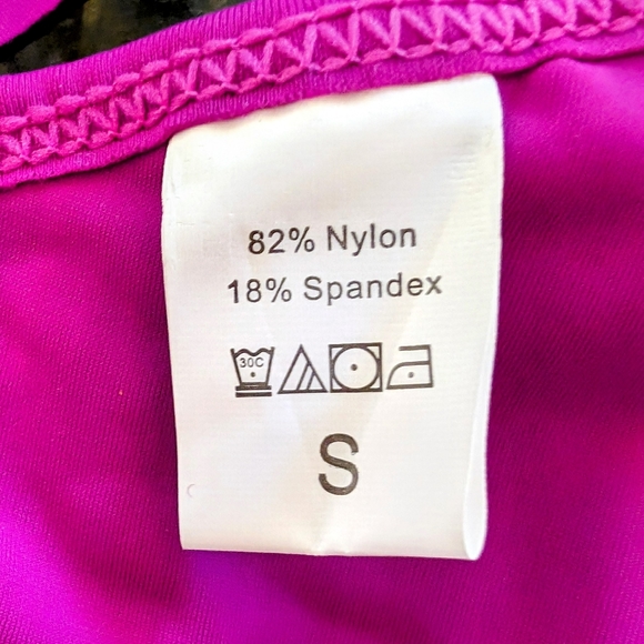 Women’s Fringe Purple Bikini Swim Top Plunge Ruched Size Small - Picture 5 of 5